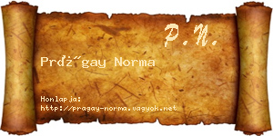 Prágay Norma névjegykártya